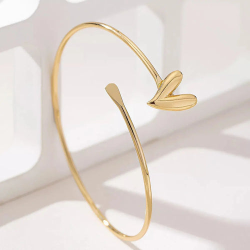 Close-up of heart open detail on adjustable bracelet