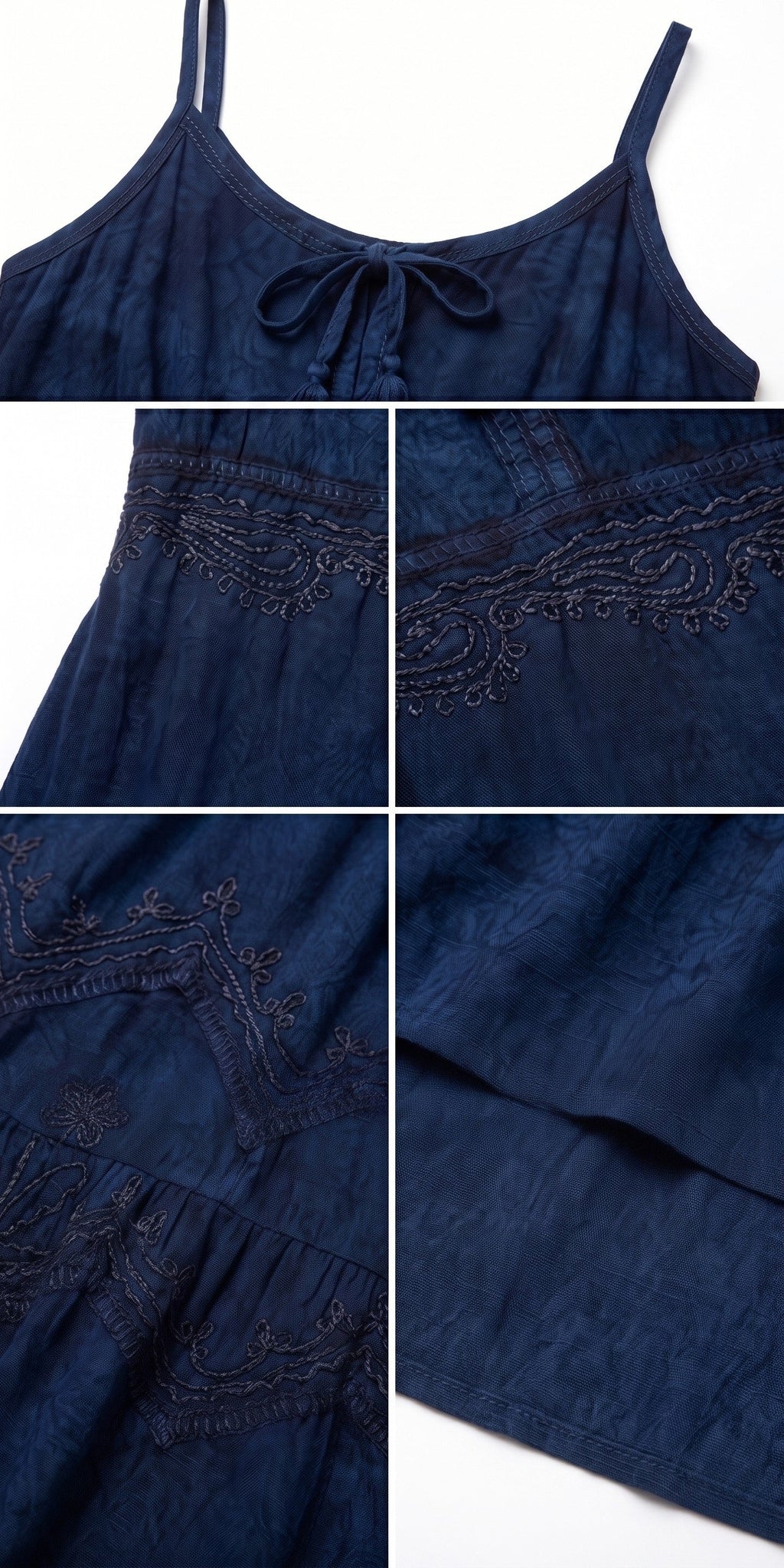 Sakkas Amy Stonewashed Rayon Embroidered Long Dress
