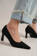 Faux Suede Point Toe Pumps Vicsxox.com