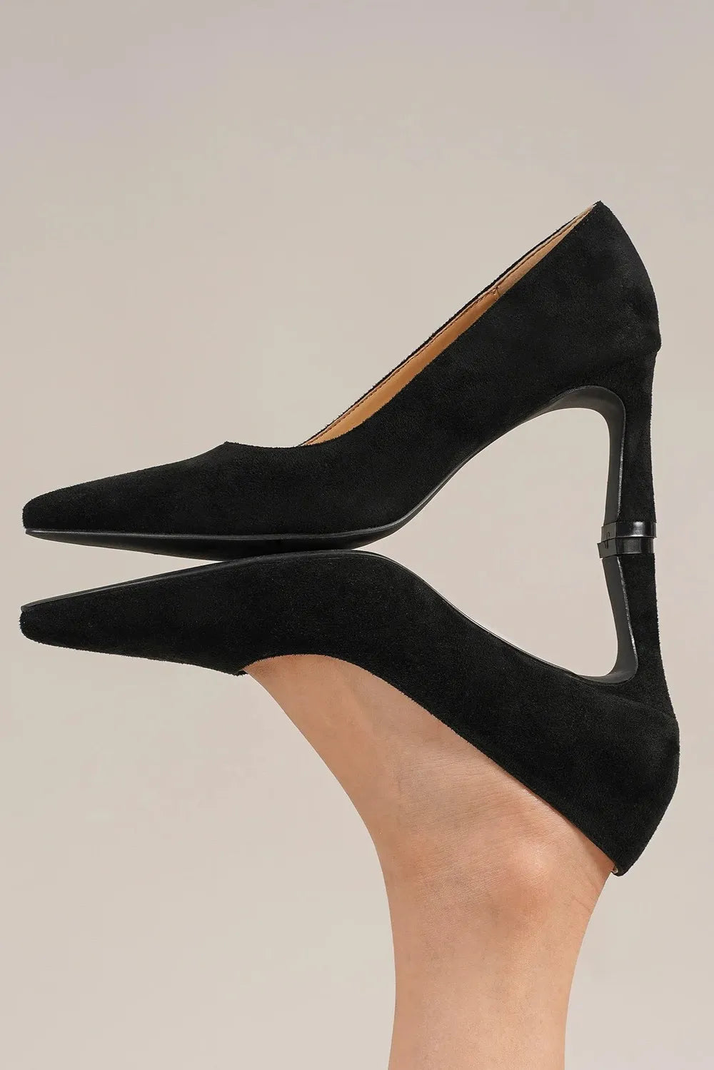 Faux Suede Point Toe Pumps Vicsxox.com