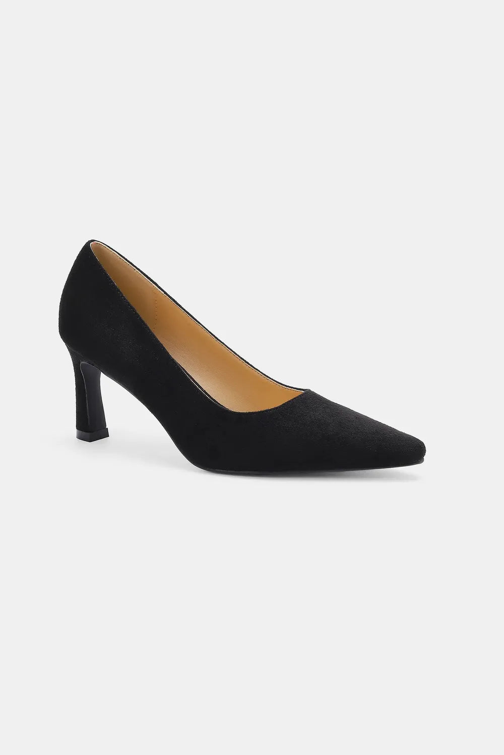 Faux Suede Point Toe Pumps Vicsxox.com