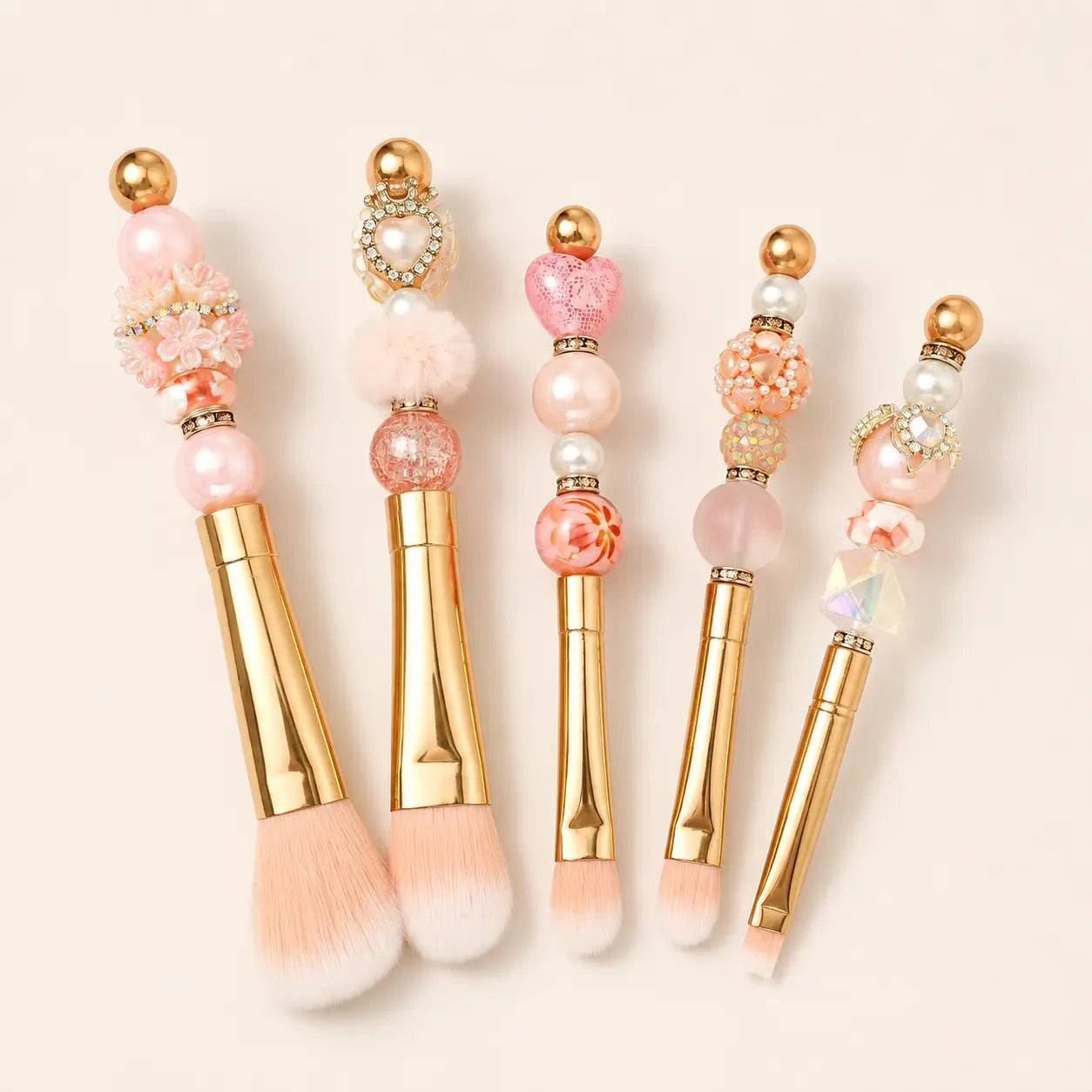 Handmade Beaded Makeup Brush Set Vicsxox.com