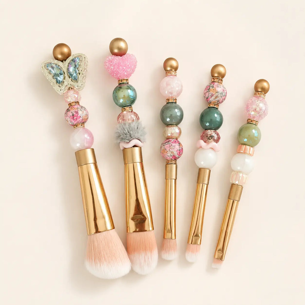 Handmade Beaded Makeup Brush Set Vicsxox.com