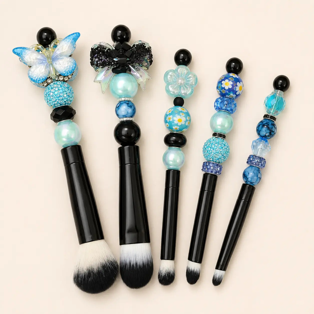 Handmade Beaded Makeup Brush Set Vicsxox.com