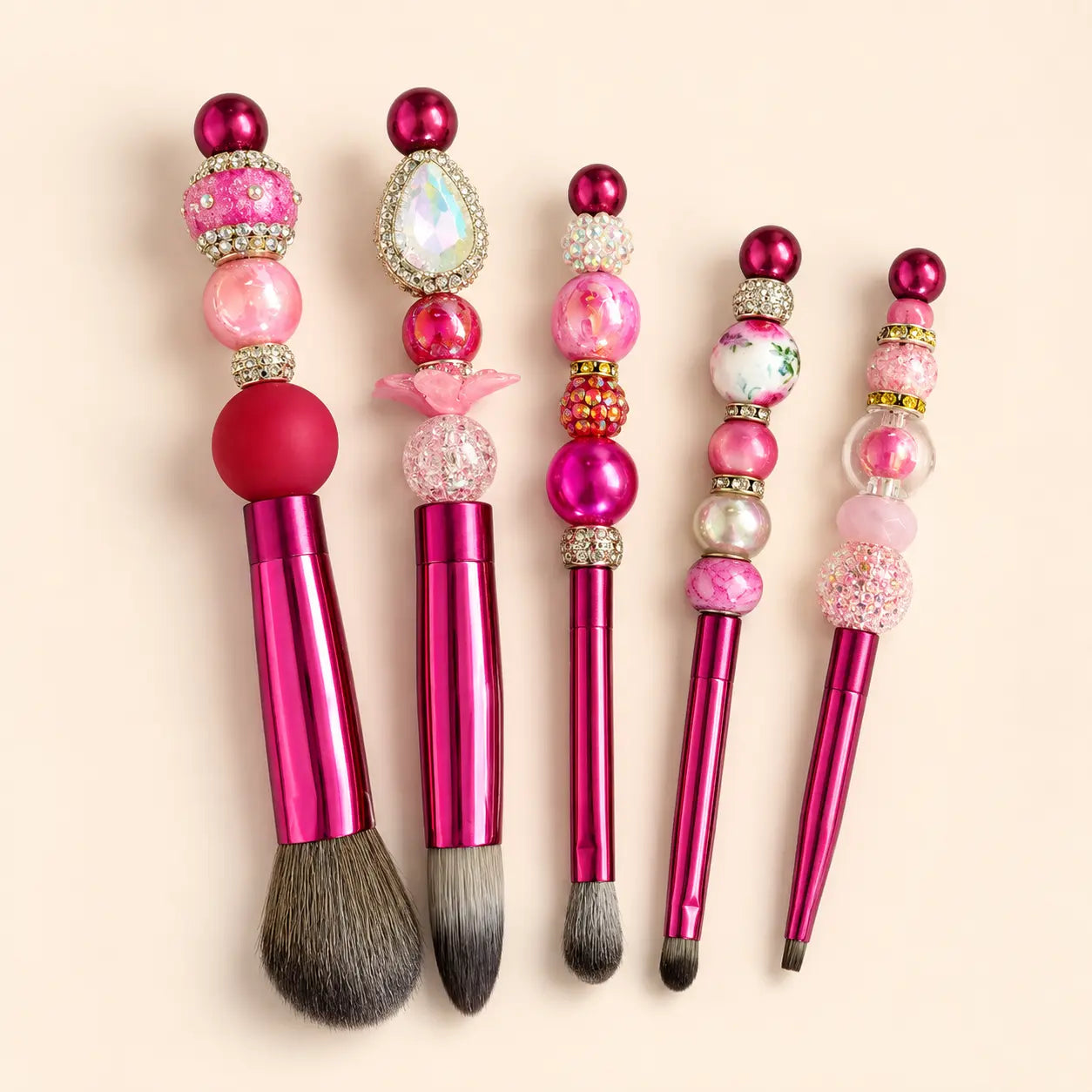 Handmade Beaded Makeup Brush Set Vicsxox.com