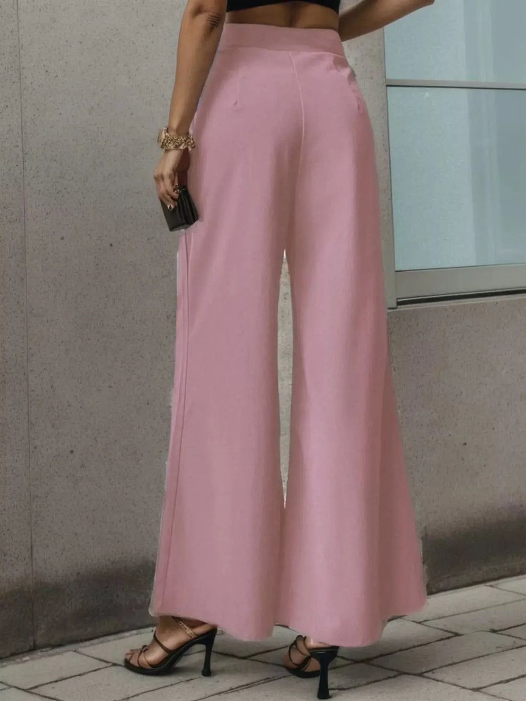 High-Waisted Wide-Leg Pants | Tie Waist Flowy Trousers Vicsxox.com