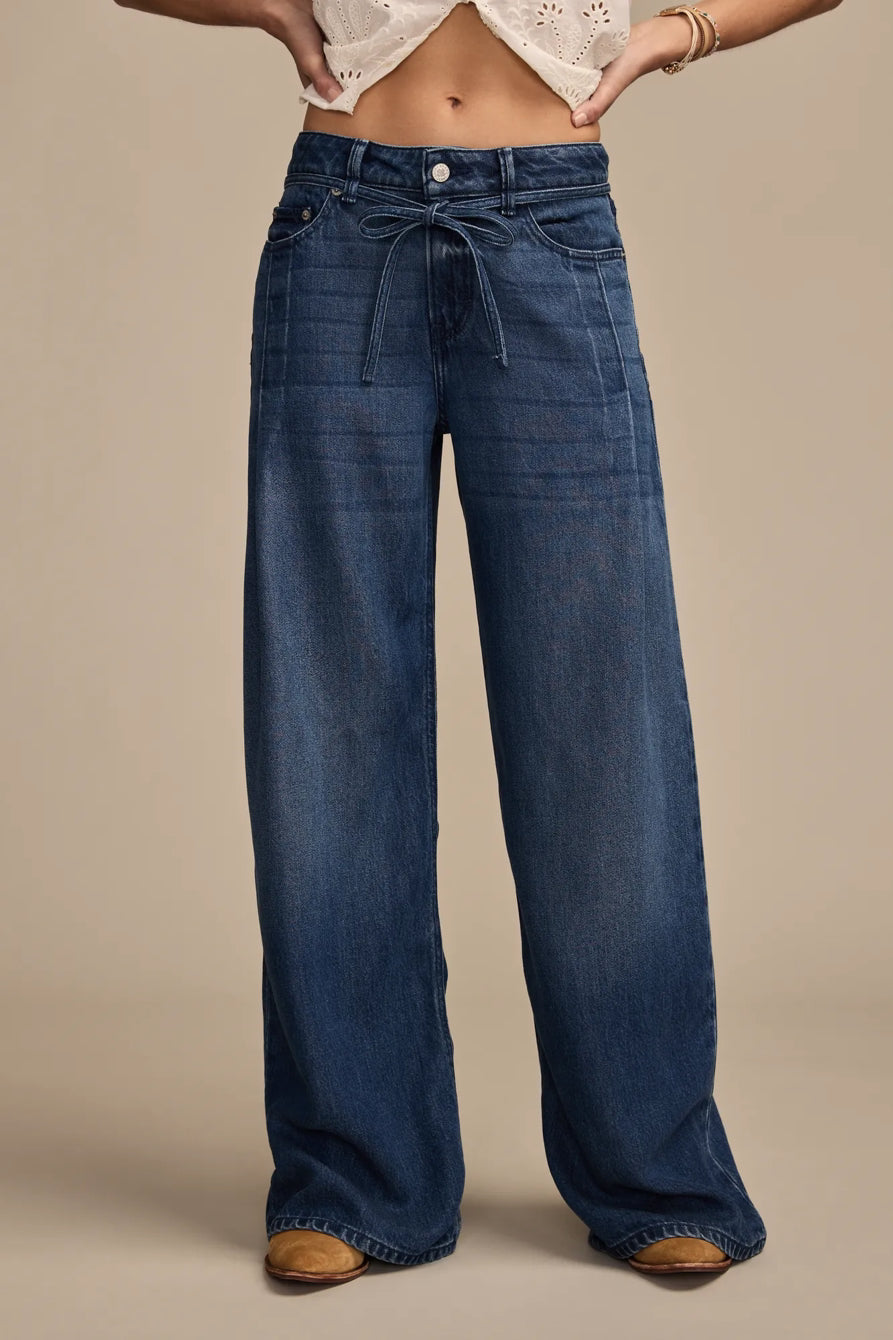 Women's Liquid Denim Palazzo Pants – Wide Leg, Lasso Wash, Sizes 27–29 Vicsxox