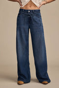 Women's Liquid Denim Palazzo Pants – Wide Leg, Lasso Wash, Sizes 27–29 Vicsxox