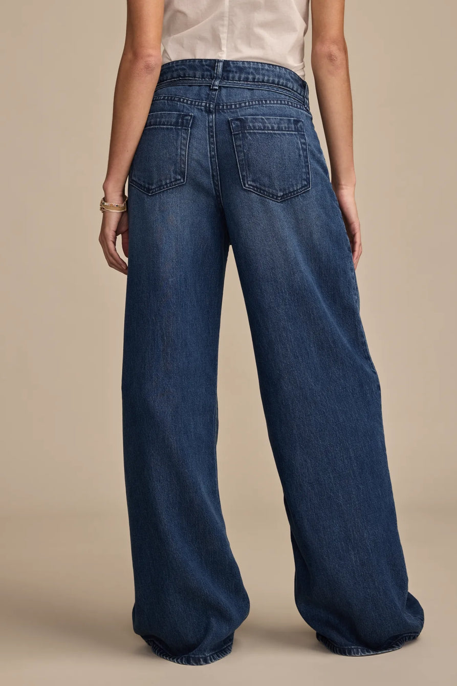 Women's Liquid Denim Palazzo Pants – Wide Leg, Lasso Wash, Sizes 27–29 Vicsxox