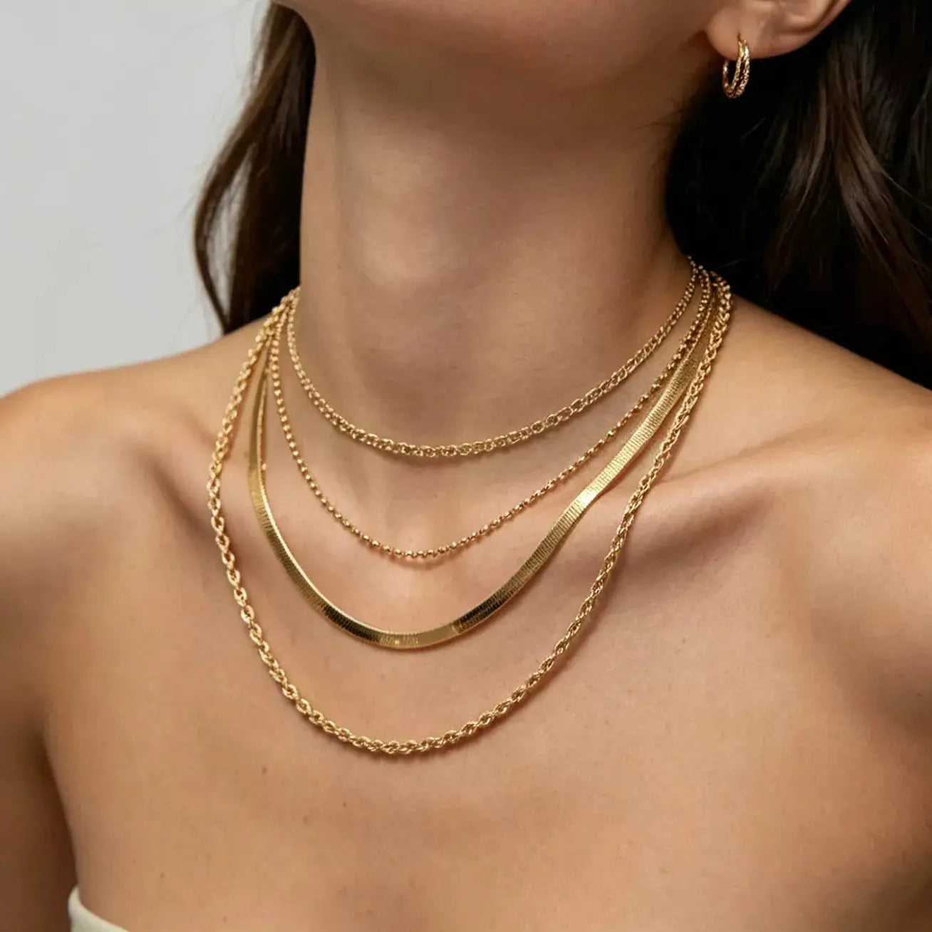 Layered 18K gold-plated chain necklace from Vicsxox