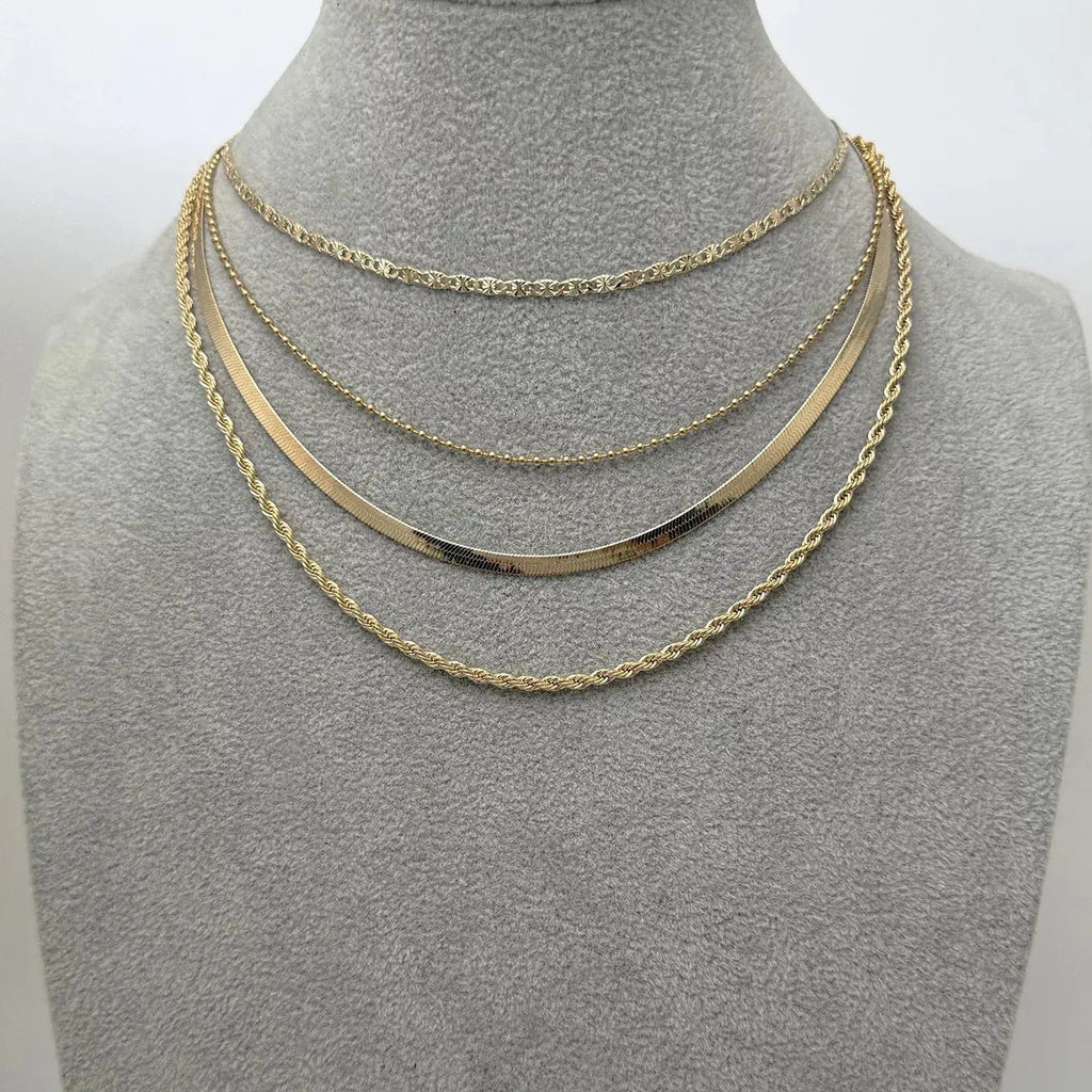 Layered 18K Gold-Plated Chain Necklace