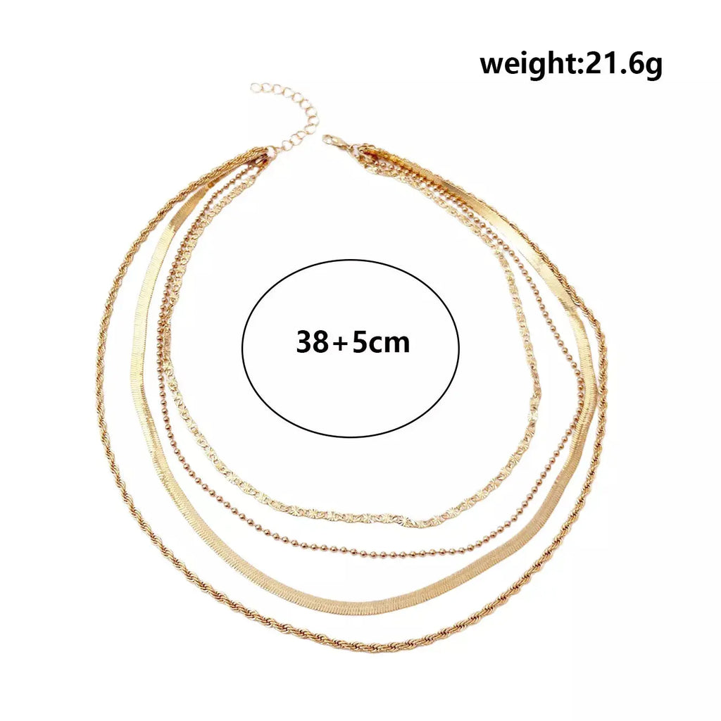 Layered 18K Gold-Plated Chain Necklace