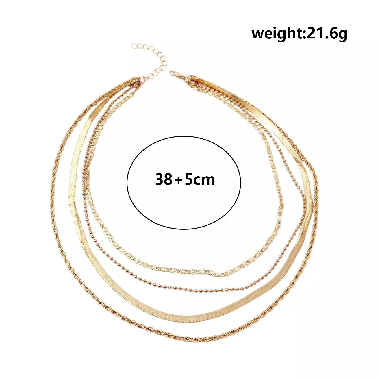 Layered 18K Gold-Plated Chain Necklace