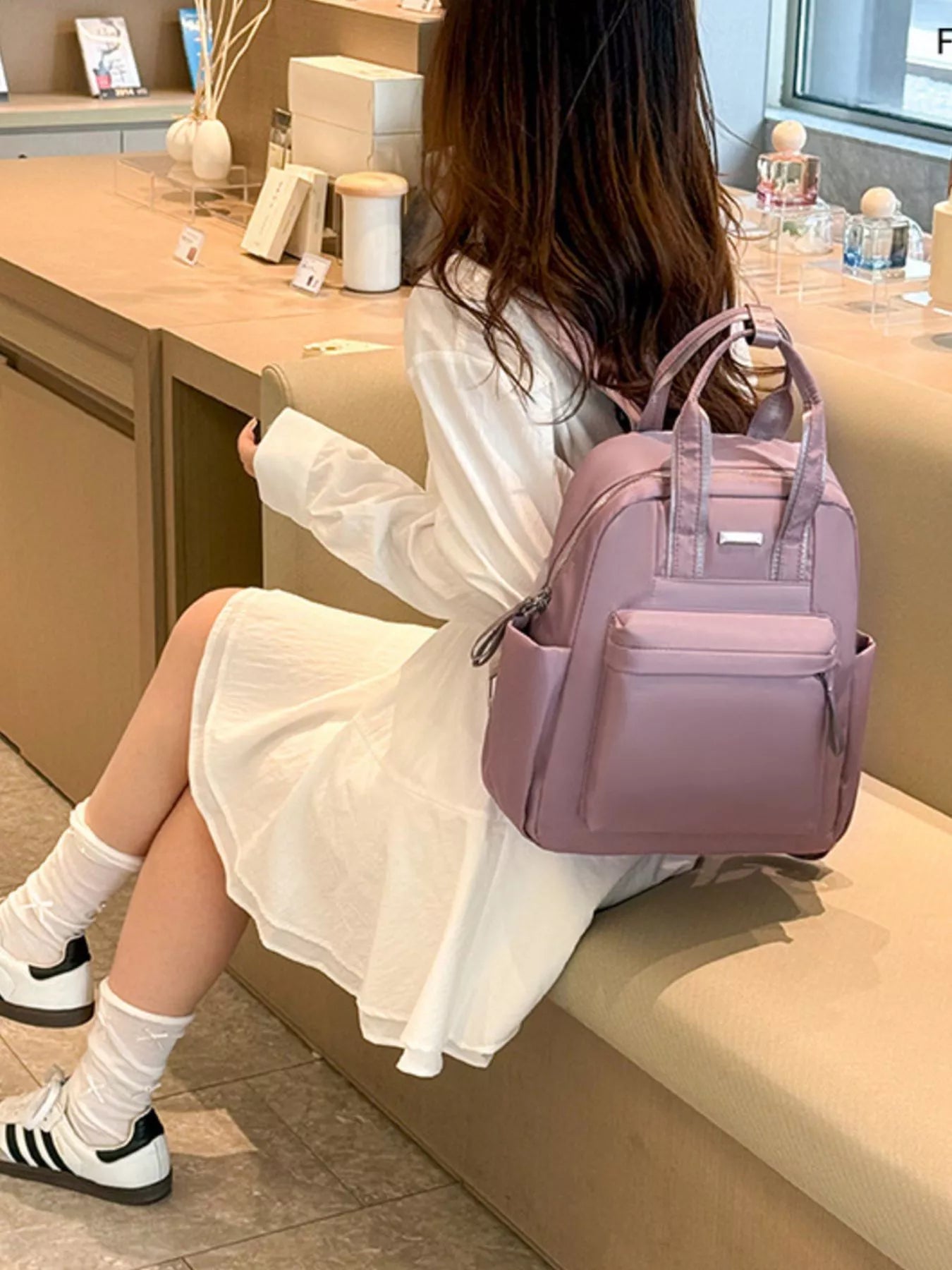 Lightweight Nylon Backpack with Dual Handles & Multi-Pocket Design Vicsxox.com
