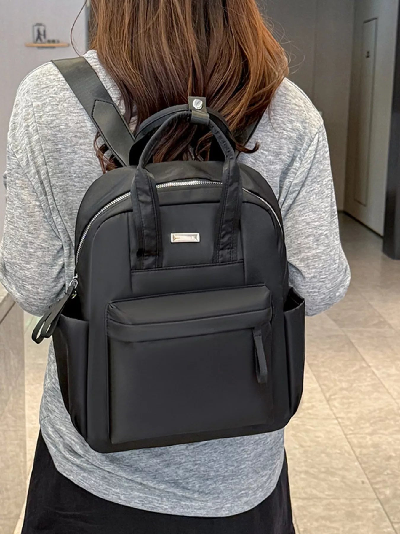 Lightweight Nylon Backpack with Dual Handles & Multi-Pocket Design Vicsxox.com