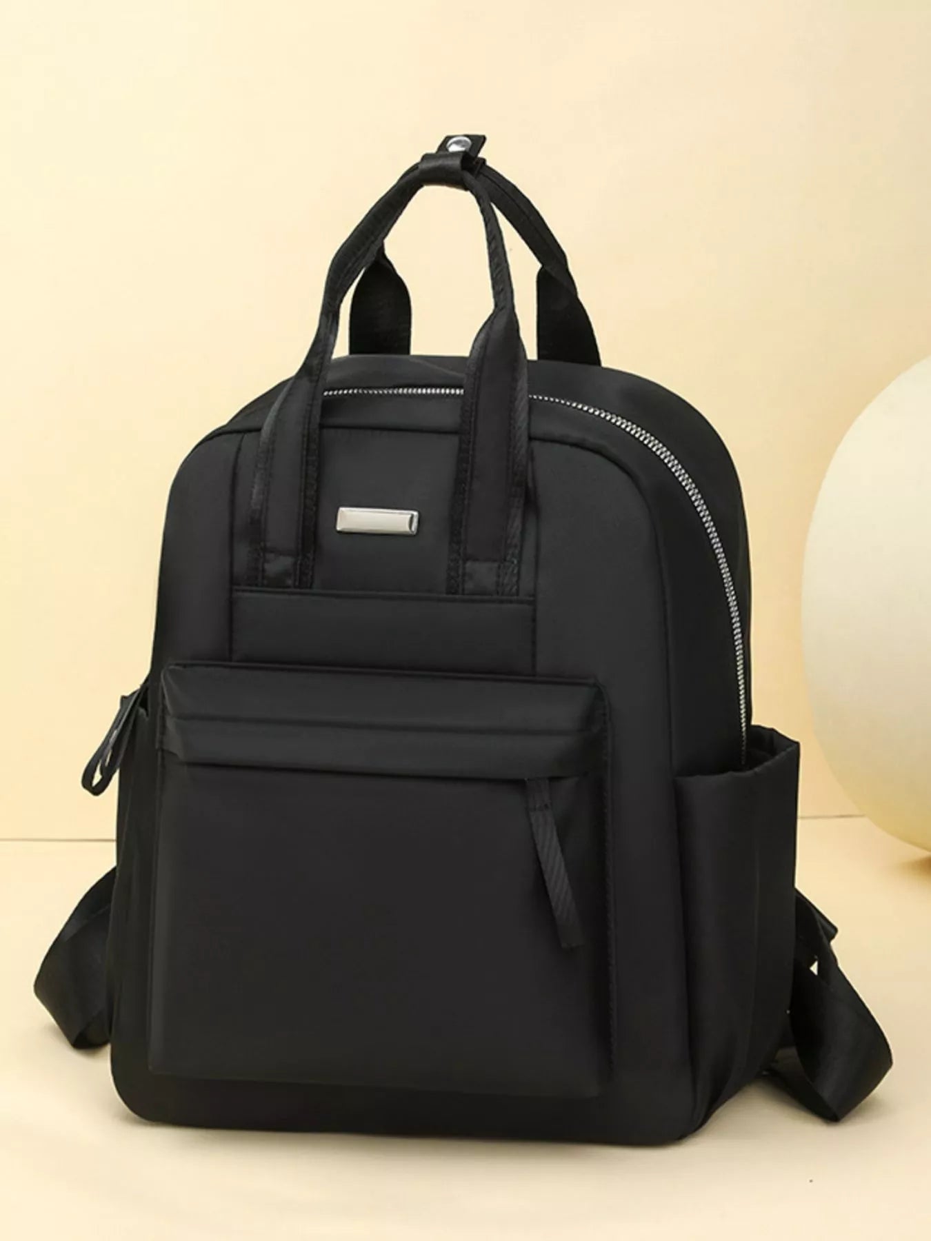 Lightweight Nylon Backpack with Dual Handles & Multi-Pocket Design Vicsxox.com
