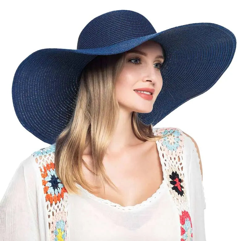 Women's Solid Floppy Straw Sun Hat