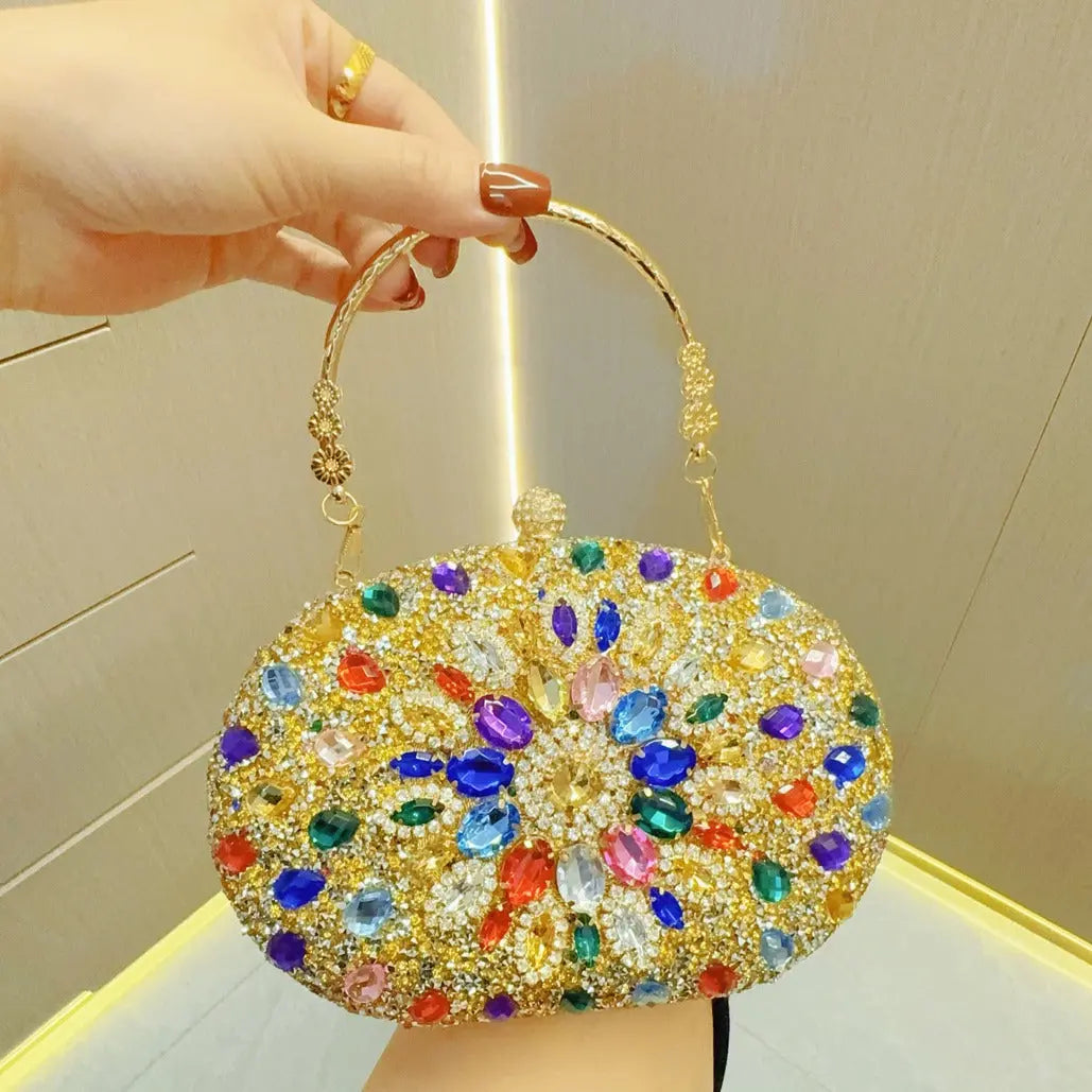 Women's Rhinestone Evening Clutch – Luxury Glitter Bag for Weddings & Parties, 10 Colors Vicsxox