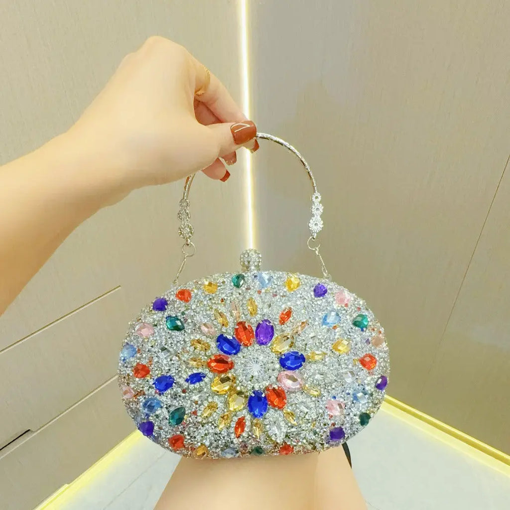 Women's Rhinestone Evening Clutch – Luxury Glitter Bag for Weddings & Parties, 10 Colors Vicsxox
