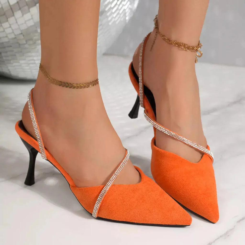 Point Toe Kitten Heel Sandals | 5 Colors Vicsxox.com