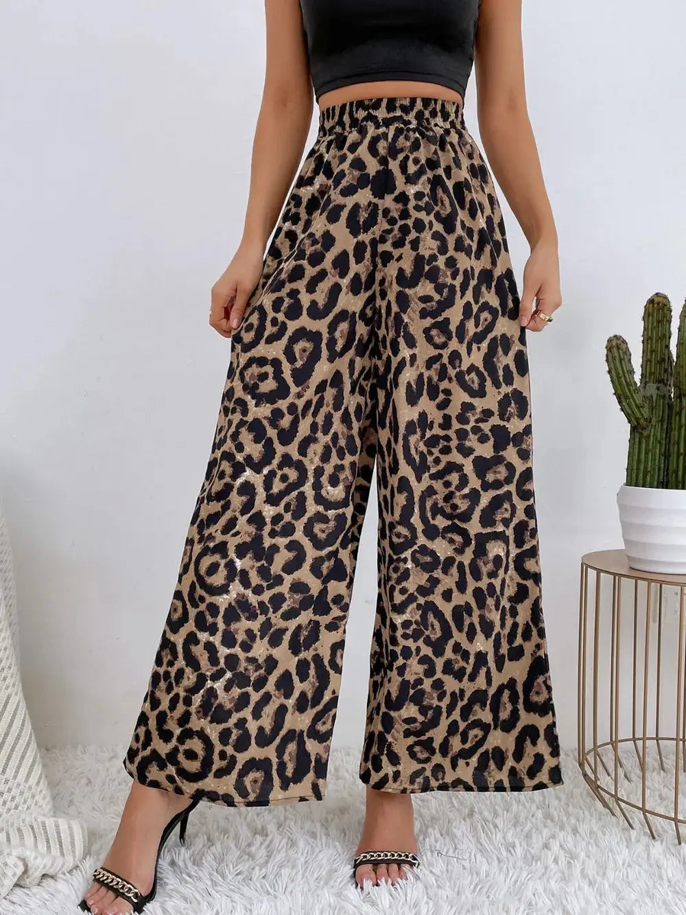 Printed Elastic Waist Wide Leg Pants – Boho Flowy Bottoms Vicsxox.com