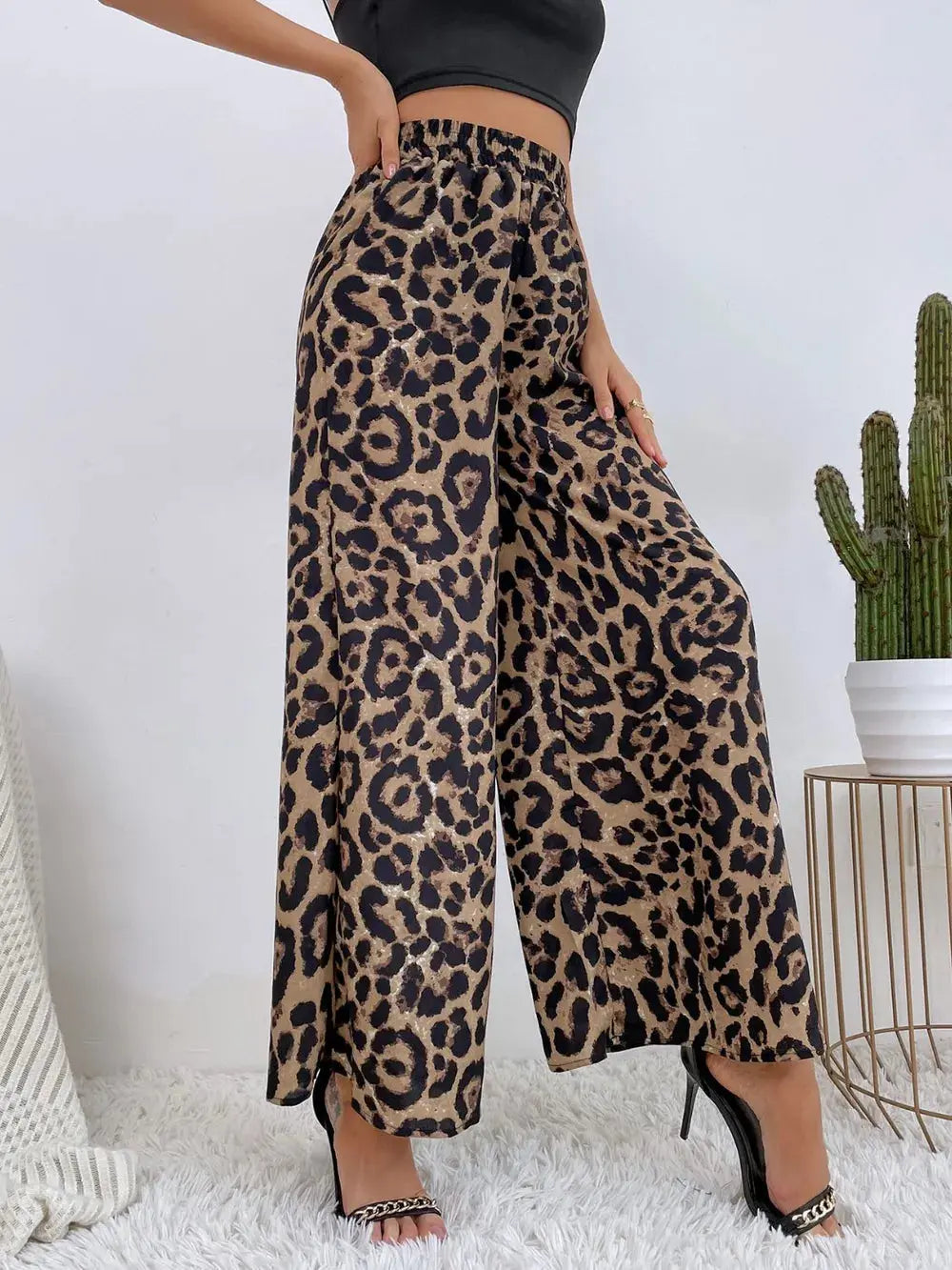 Printed Elastic Waist Wide Leg Pants – Boho Flowy Bottoms Vicsxox.com