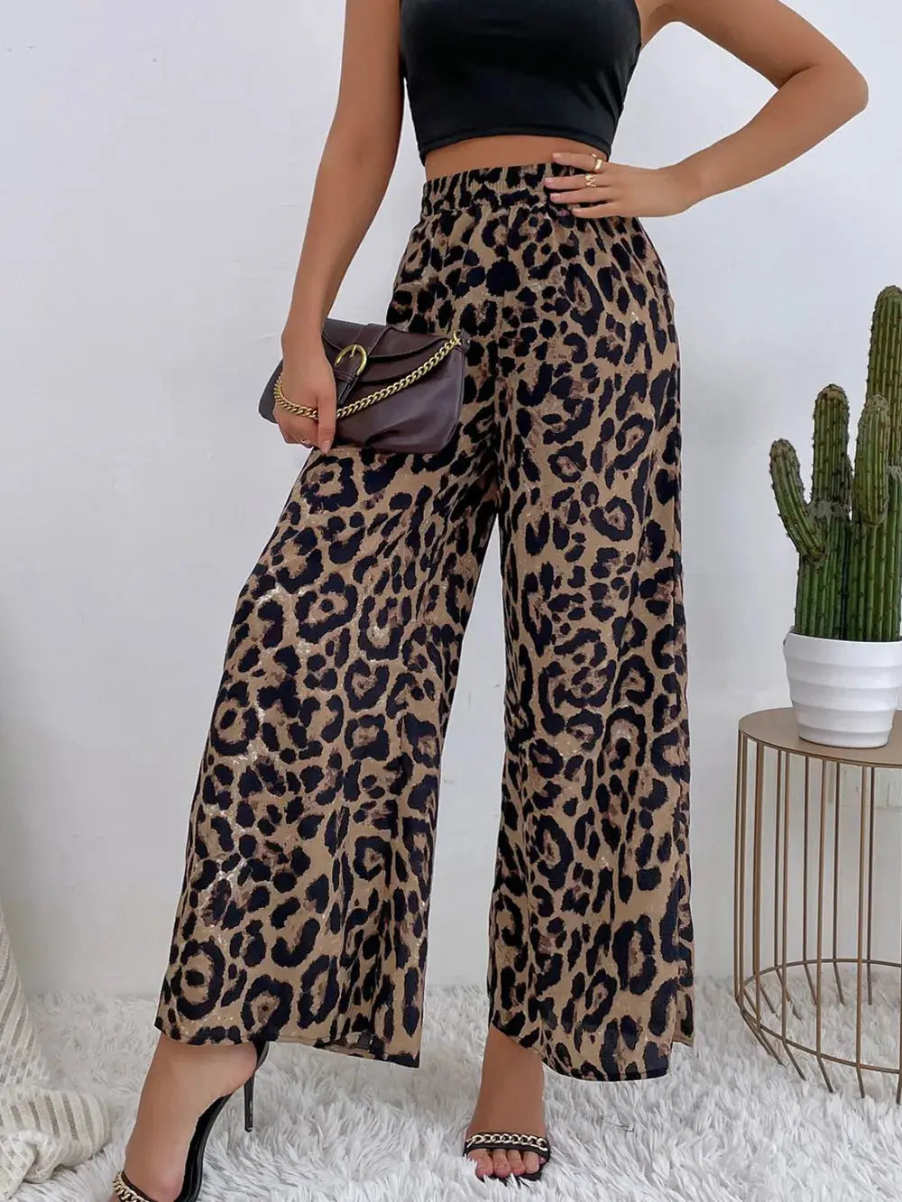 Printed Elastic Waist Wide Leg Pants – Boho Flowy Bottoms Vicsxox.com