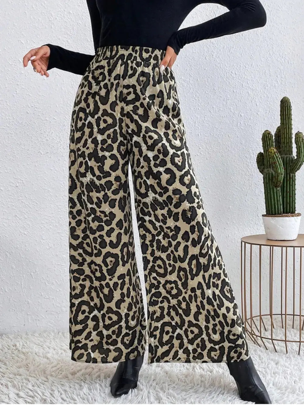 Printed Elastic Waist Wide Leg Pants – Boho Flowy Bottoms Vicsxox.com