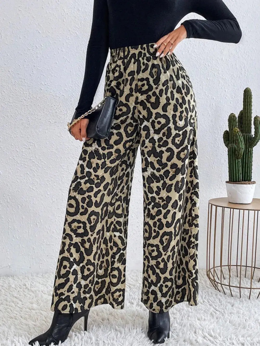 Printed Elastic Waist Wide Leg Pants – Boho Flowy Bottoms Vicsxox.com