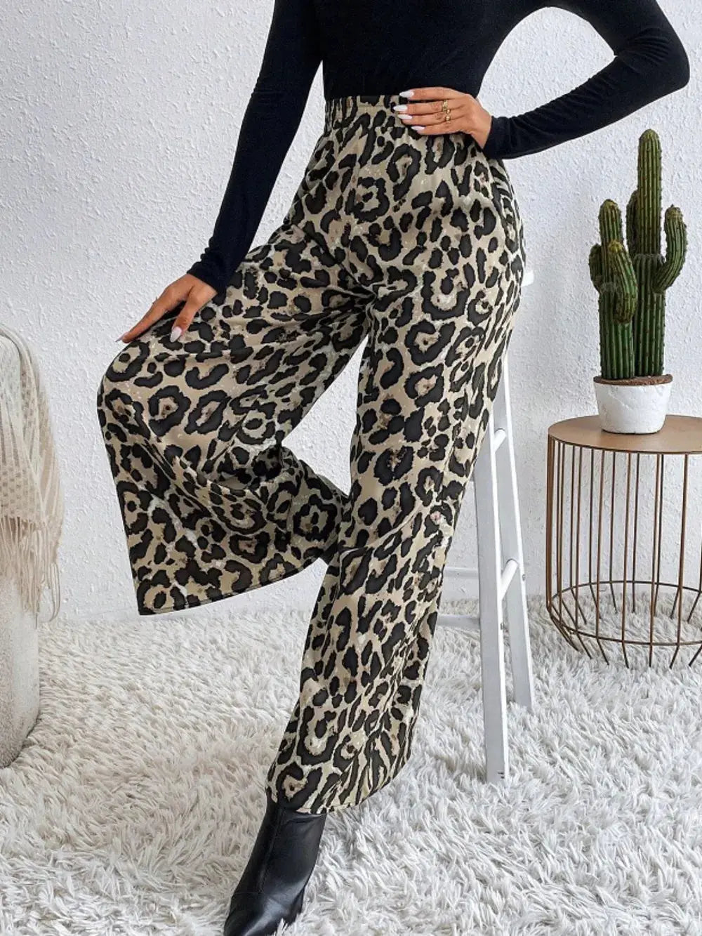 Printed Elastic Waist Wide Leg Pants – Boho Flowy Bottoms Vicsxox.com
