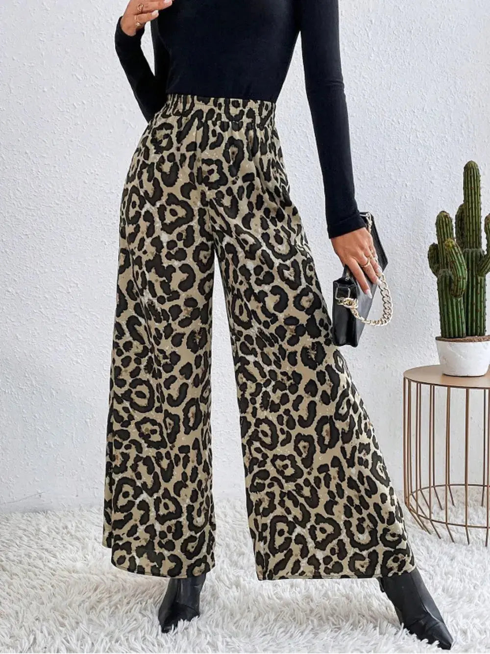 Printed Elastic Waist Wide Leg Pants – Boho Flowy Bottoms Vicsxox.com