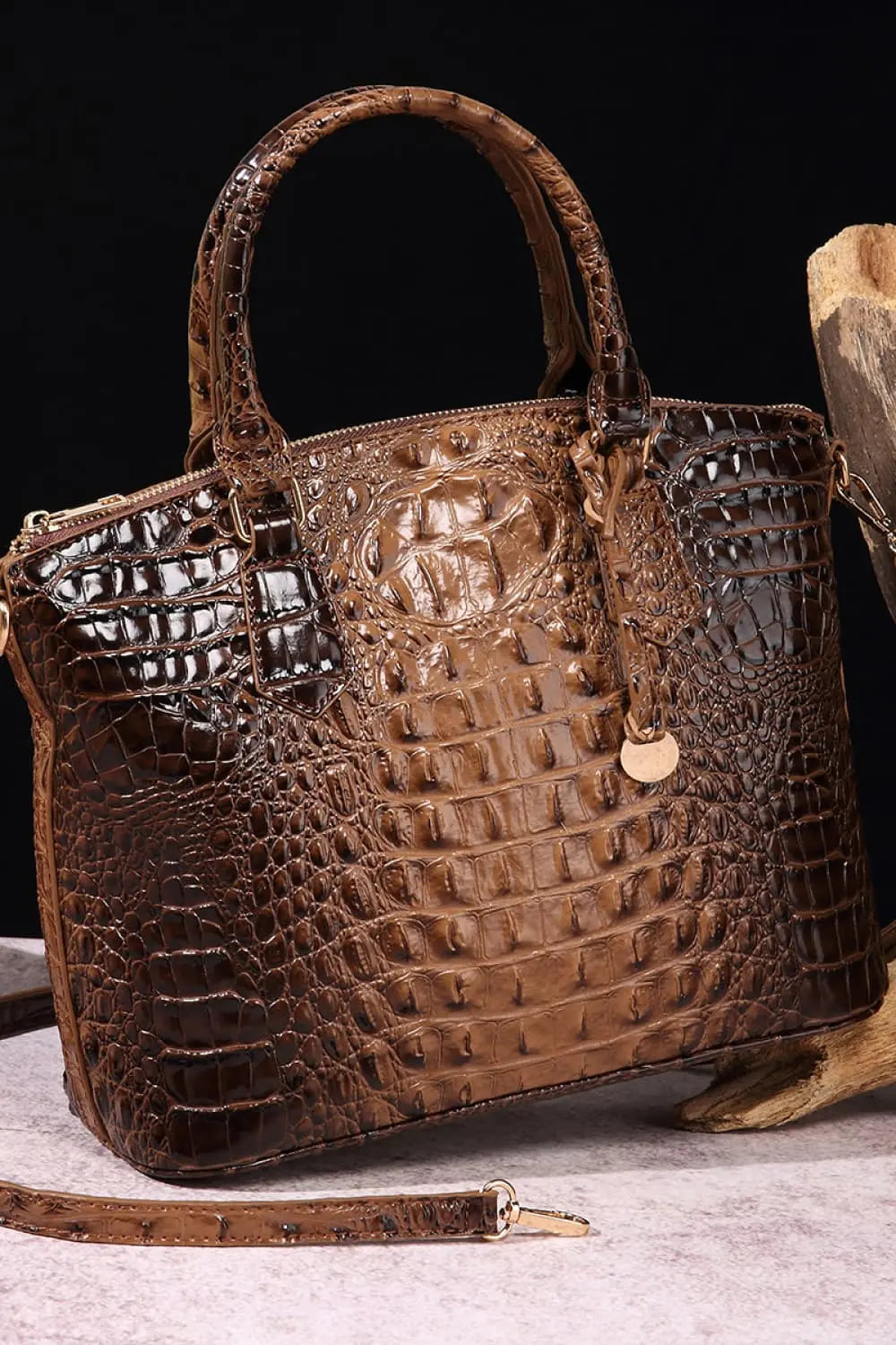 Structured PU Leather Handbag Vicsxox.com