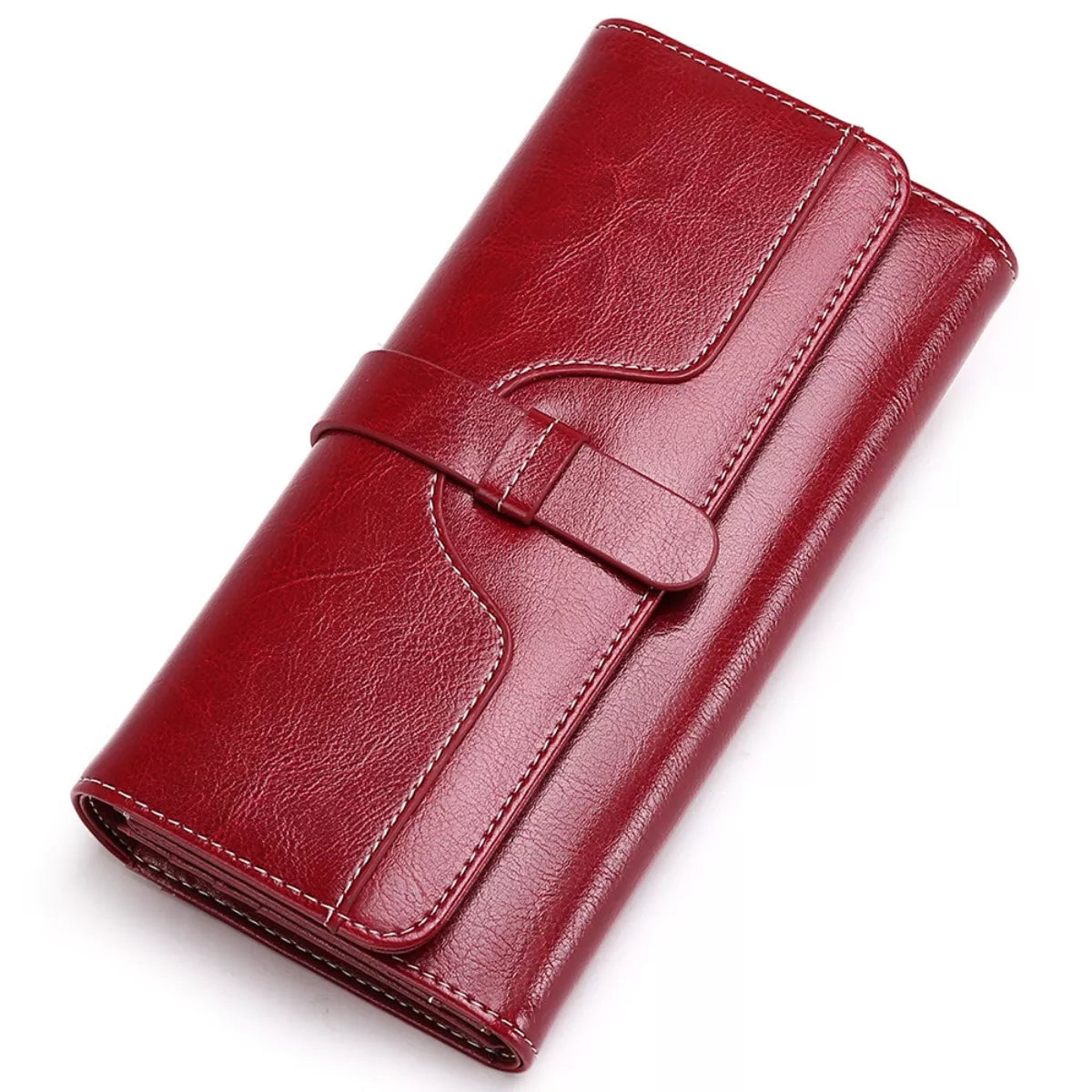 Leather long wallet open view