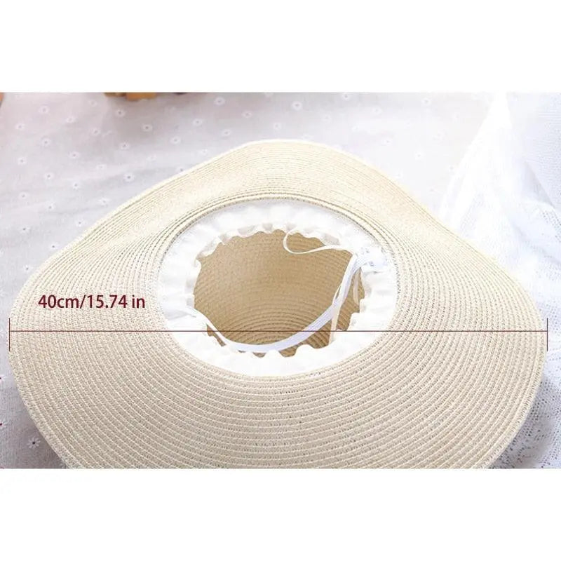 Wide Brim Floppy Straw Sun Hat – UV Protection Foldable Beach Hat for Women Vicsxox.com
