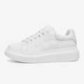 Women's Genuine Leather Platform Sneakers – Lace-Up Comfort Walking Shoes | White & Black, EU 35–40 Vicsxox.com