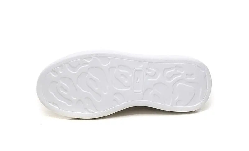 Women's Genuine Leather Platform Sneakers – Lace-Up Comfort Walking Shoes | White & Black, EU 35–40 Vicsxox.com