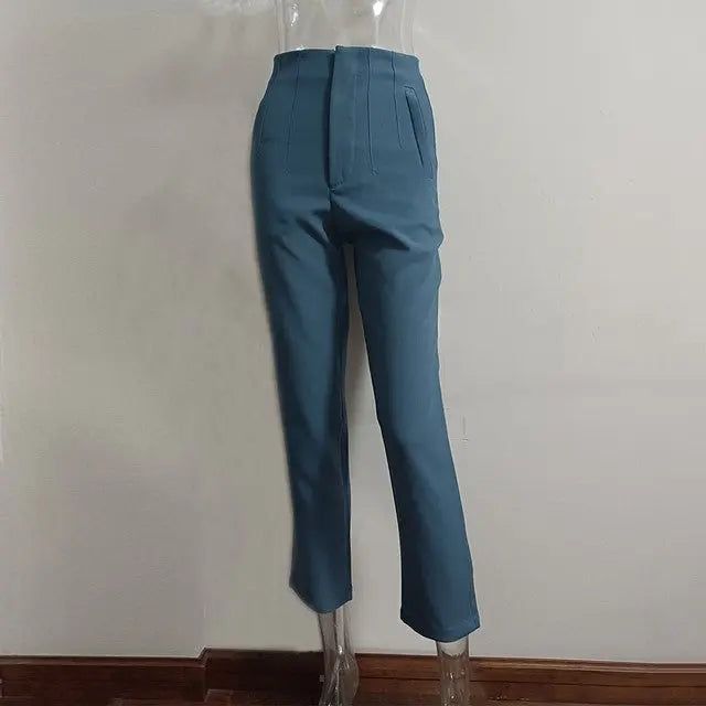 Women's High-Waisted Straight Leg Pants – Stretch, 18 Colors, XS–XL Vicsxox