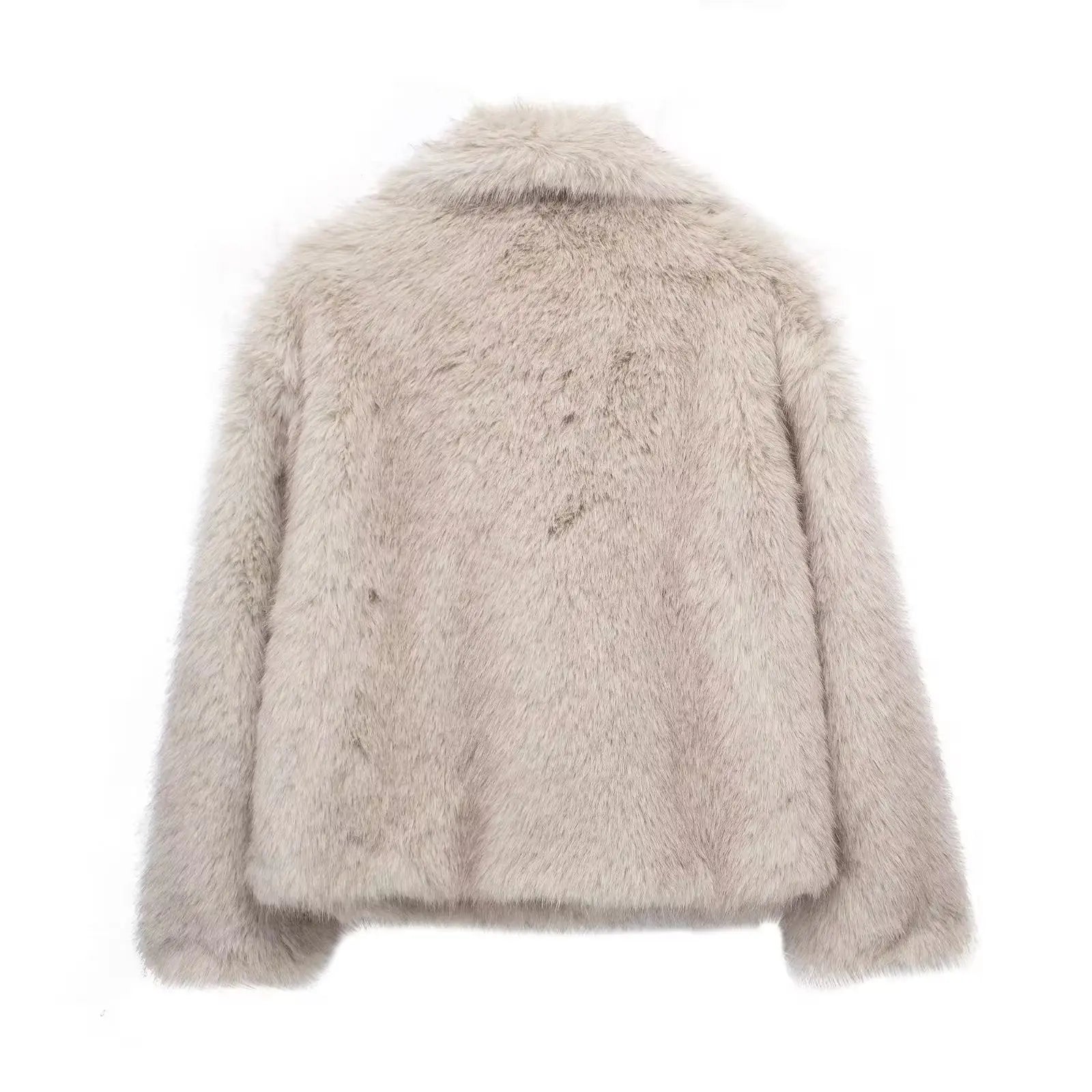 Women's Fluffy Faux Fur Coat | Oversized Lapel Jacket Vicsxox