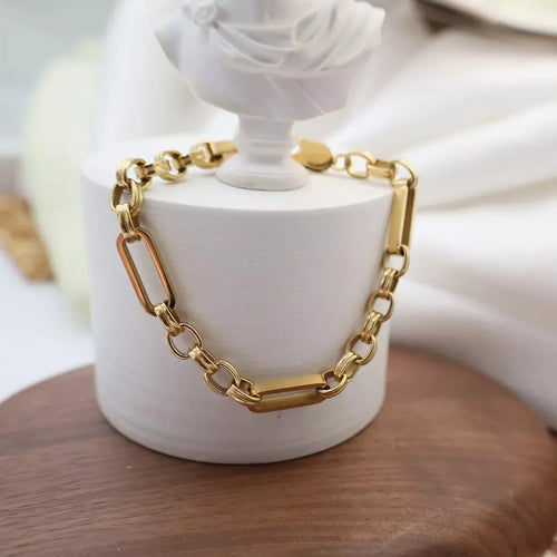 18K gold-plated chunky chain link bracelet from Vicsxox
