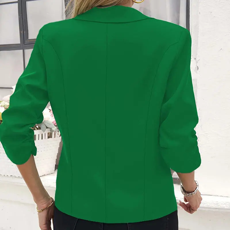 Women's Lapel Office Blouse – Long Sleeve, Button-Front, 6 Colors, S–3XL Vicsxox