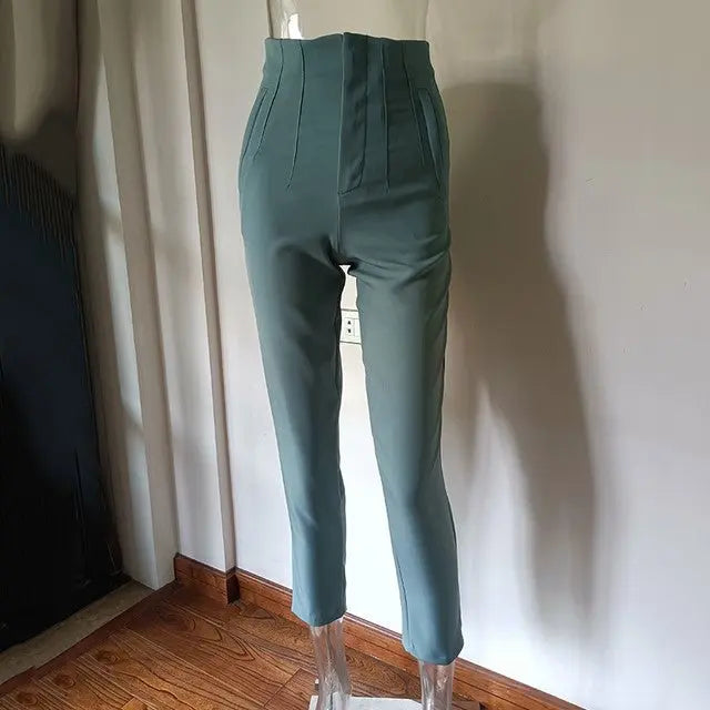 Women's High-Waisted Straight Leg Pants – Stretch, 18 Colors, XS–XL Vicsxox
