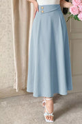 A-line midi skirt with zipper, front view