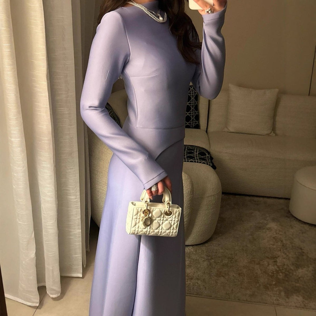 Mariam's Collection Violet Long Sleeve Modest Maxi Gown