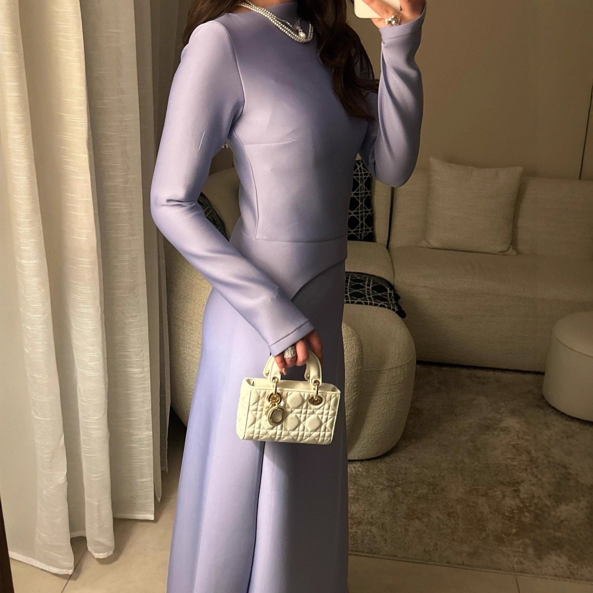 Mariam's Collection Violet Long Sleeve Modest Maxi Gown