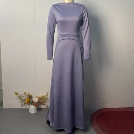 Mariam's Collection Violet Long Sleeve Modest Maxi Gown