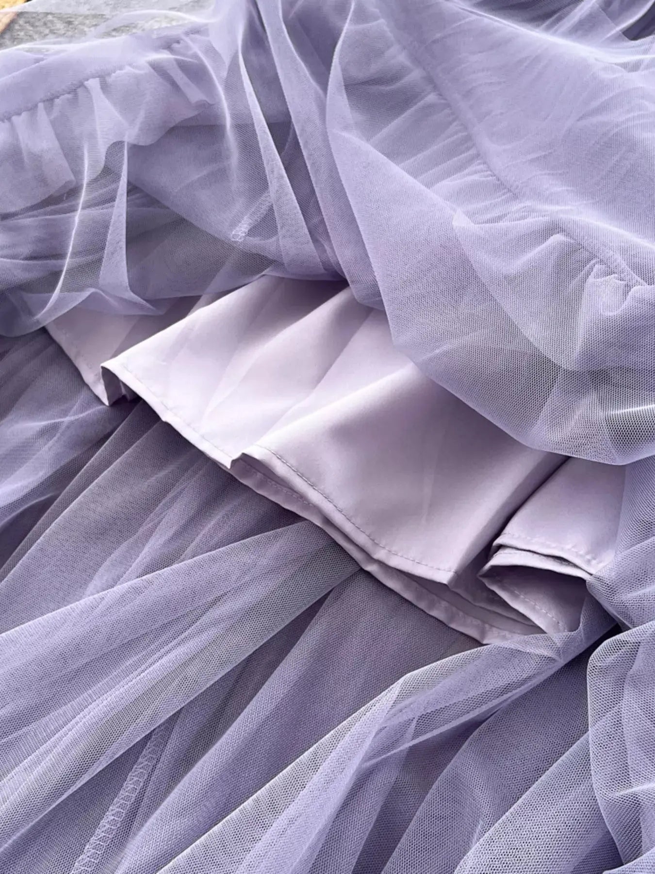 Tiered tulle skirt styled on model