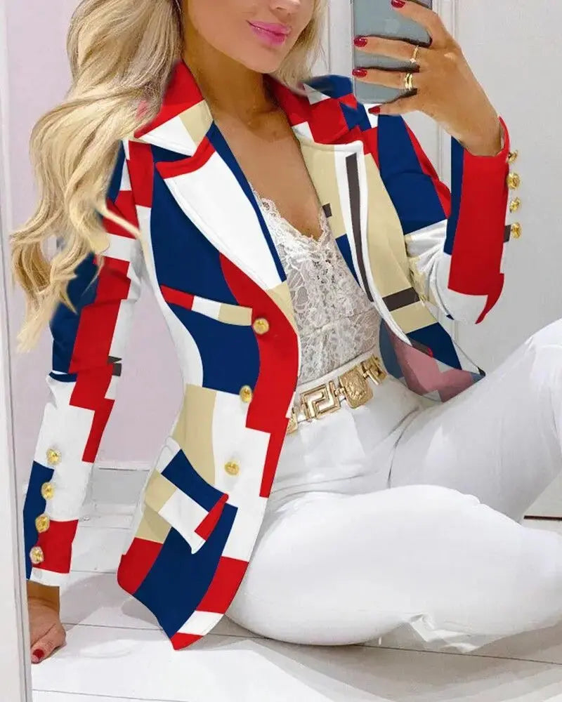 Women's Printed Coat & Trousers Set – 19 Prints, Casual Fashion Suit, S–XXL Vicsxox