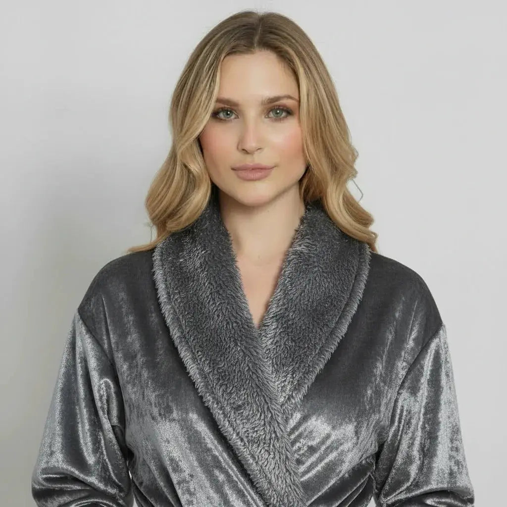 Women's Ultra Soft Plush Bathrobe Lotus Linen