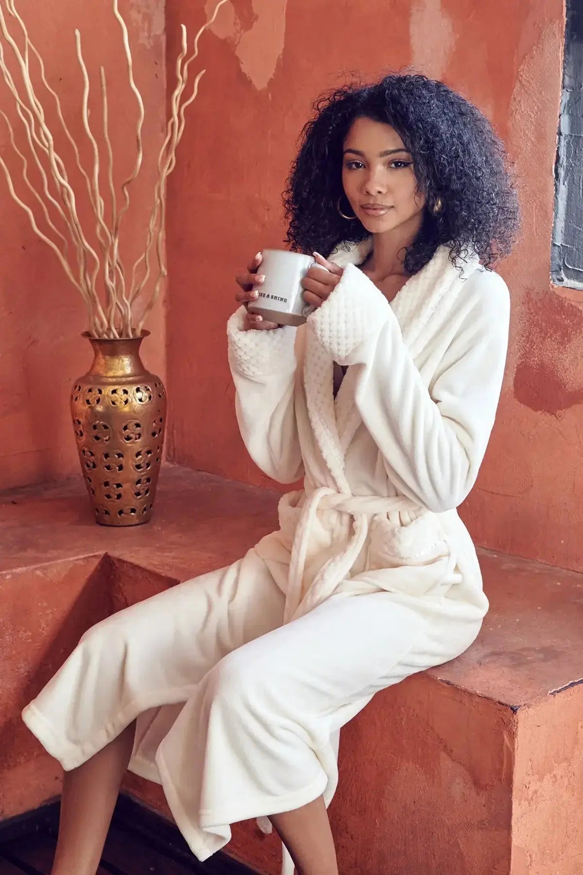 Women's Ultra Soft Plush Bathrobe Lotus Linen