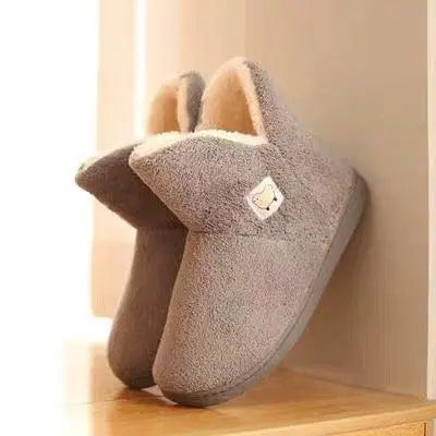 Women's Sheepskin-Style Closed Back House Slippers - Vicsxox